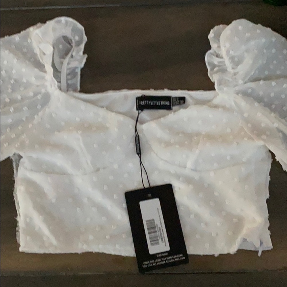 Dot mesh crop top from PLT